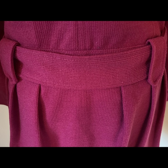 Marloca Raspberry Button Down NEW Size Large Gorgeous Lined Jacket belted - Picture 8 of 16